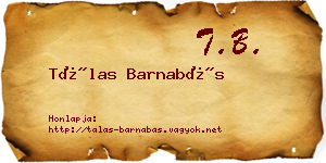 Tálas Barnabás névjegykártya